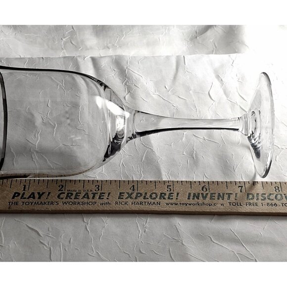 Noritake Paris Water Goble 7.5" silver trimmed rim toasting stemware elegant gla - Picture 7 of 8